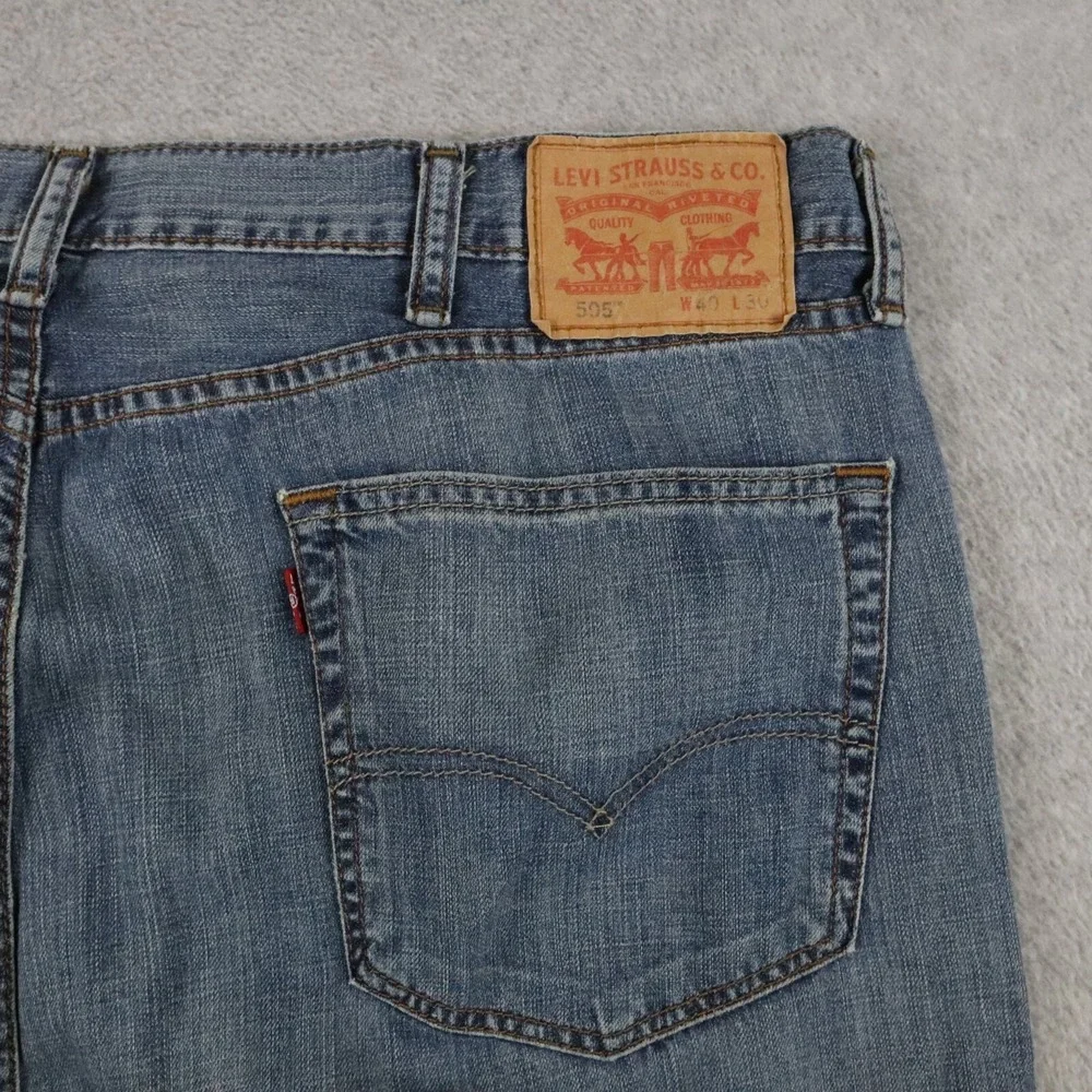 Levi's 505 Jeans Mens 40x30 Regular Fit 5-Pocket Cotton Denim‎ Blue